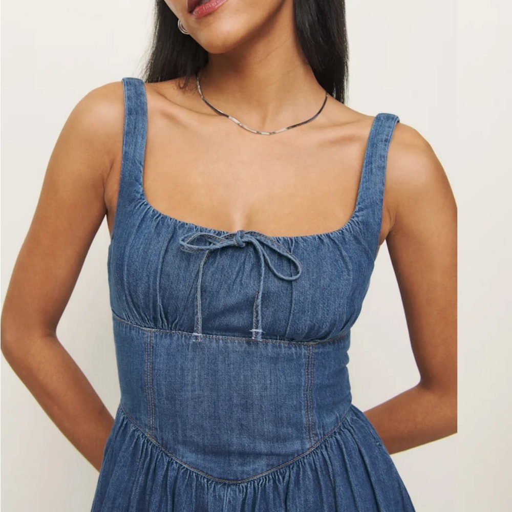Reformation Denim Balia Midi Dress NWT - Picture 2 of 8